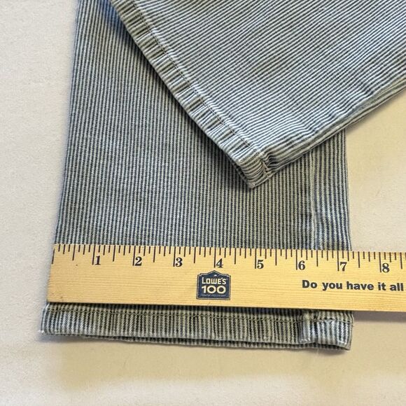 Code Bleu Women’s Jeans Stretch Light Wash Blue Railroad Striped Ankle Pants - Picture 7 of 10